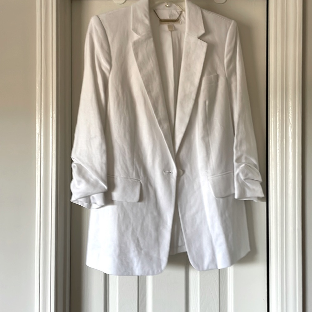 Michael Kors white linen blazer